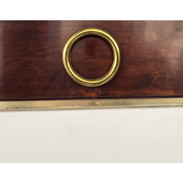 Art Nouveau Mahogany Picture Frame with Brass Floral Mounts, Austria, 1900s For Sale - Image 3 of 10