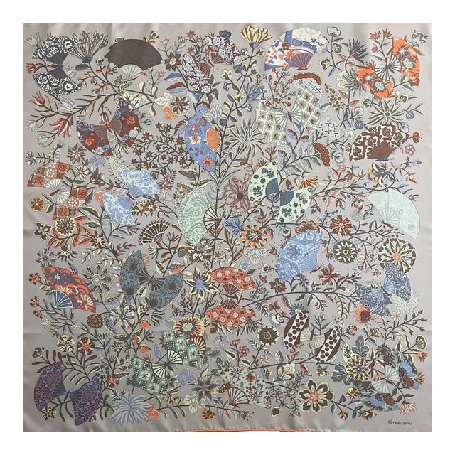 Hermès Silk Scarf “Fleurs Et Papillons De Tissus” 2013 For Sale