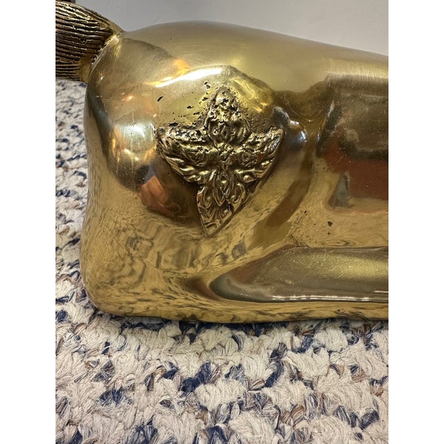 Brass Deer Sculptures -a Pair For Sale - Image 4 of 10