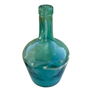 Early 20th Century Green Glass Demijohn Bottle For Sale