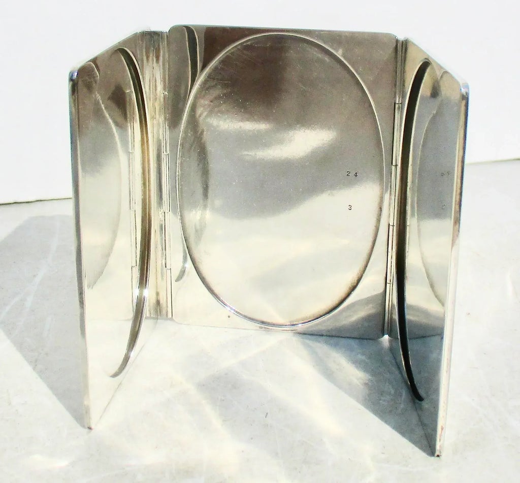 Vintage Tiffany Three-Fold Traveler Photo Frame Sterling | Chairish