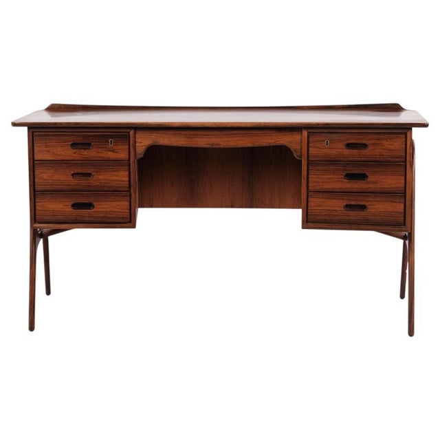 Rosewood Desk by Svend Åge Madsen for Sigurd Hansen Furniture Factory, 1960 For Sale - Image 13 of 13