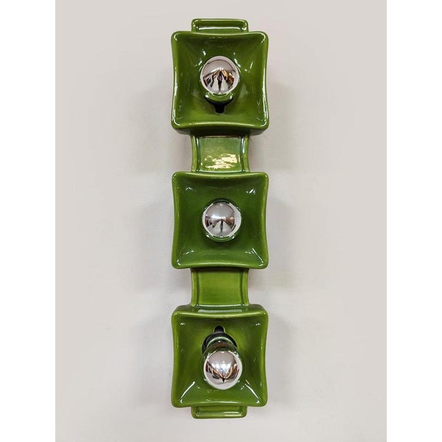 Vintage Green Wall Lamp from Pan Keramik, 1970s For Sale - Image 3 of 5