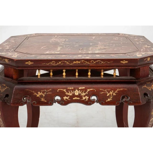 Chinese Inlaid Hardwood Side Table, 19th Century For Sale - Image 9 of 11