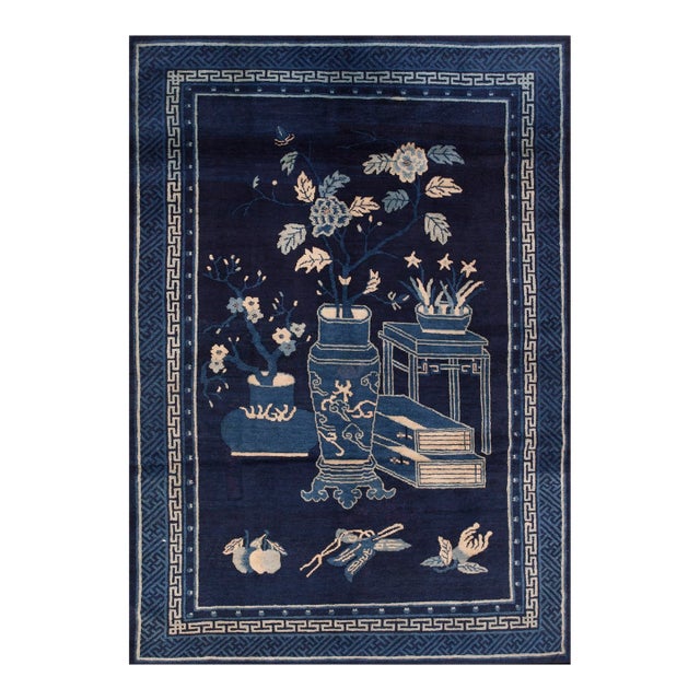 Early 20th Century Chinese Baotou Scholars Carpet For Sale