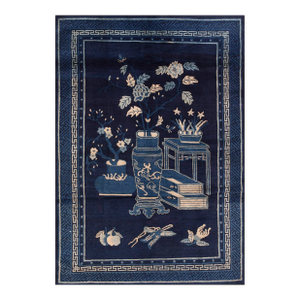 Early 20th Century Chinese Baotou Scholars Carpet