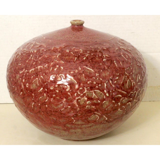 Japanese Tsubo California Otis School-Style Sgraffito Studio Pottery Seed Pot For Sale - Image 12 of 18