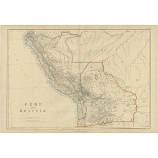 Antique Map of Peru and Bolivia by W. G. Blackie, 1859 For Sale