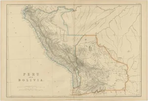 Antique Map of Peru and Bolivia by W. G. Blackie, 1859