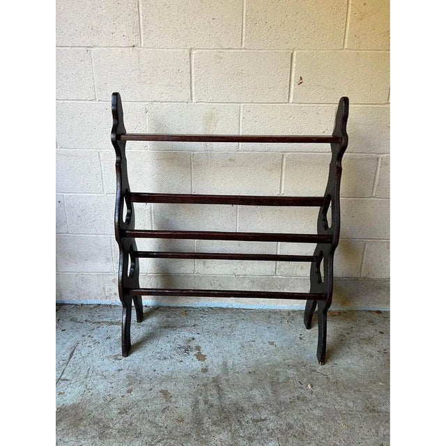 Antique American Victorian Blanket Rack Five hanging poles. Shaped sides. Approximate measures: 8' đeep, 40 3/4' tall and...