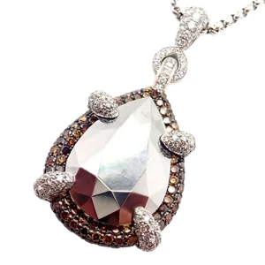 Chopard Golden Diamonds 18k White Gold Diamond Chrome Stone Necklace