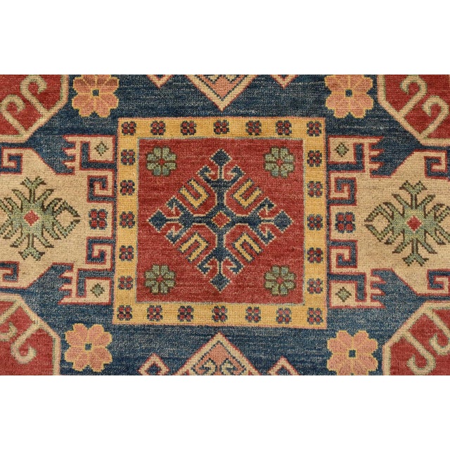 Kazak Rug 11′ X 14’9” Red Wool Tribal Hand-Knotted Oriental Carpet For Sale - Image 9 of 15