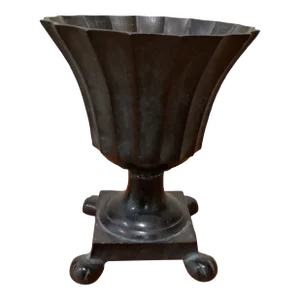 Mid 20th Century Vintage Bronze Brass Footed Urn Planter