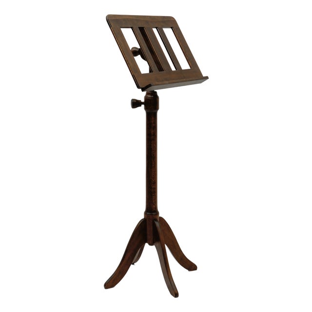 Mid-Century Modern Art Deco Cherry Wood Music Stand, France, 1950s For Sale