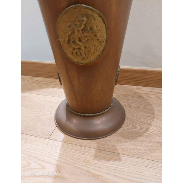 1920s Art Deco Copper and Brass Umbrella Stand, 1930s For Sale - Image 5 of 8