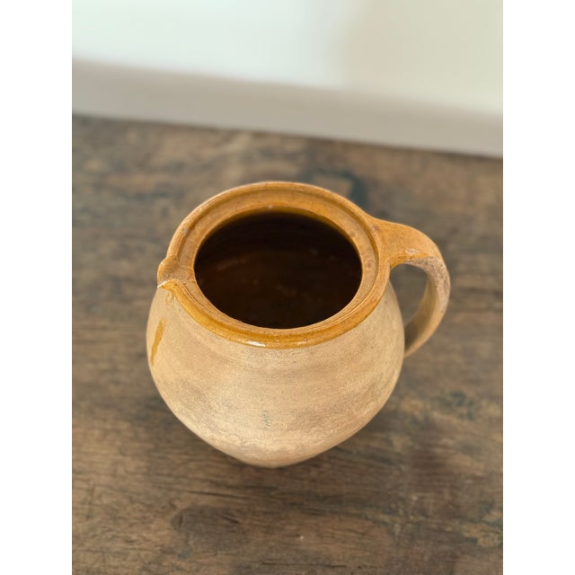 French Country Antique French Stoneware Pitcher, 19th Century Confit Jug For Sale - Image 3 of 7