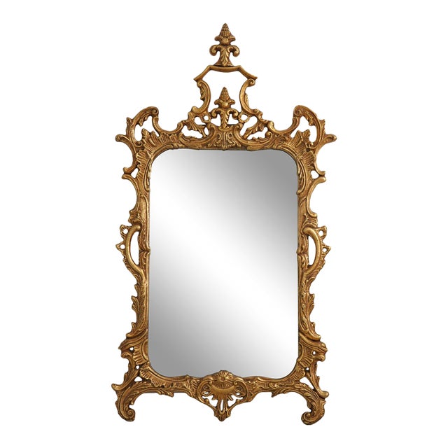 Friedman Brothers Chippendale Rococo Gold Frame Mirror For Sale