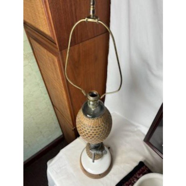 Victorian Late 19th Century French Victorian Cane Wrapped Seltzer Bottle Lamp For Sale - Image 3 of 13