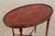 English Edwardian Inlaid Mahogany Oval Tray Table For Sale - Image 10 of 15
