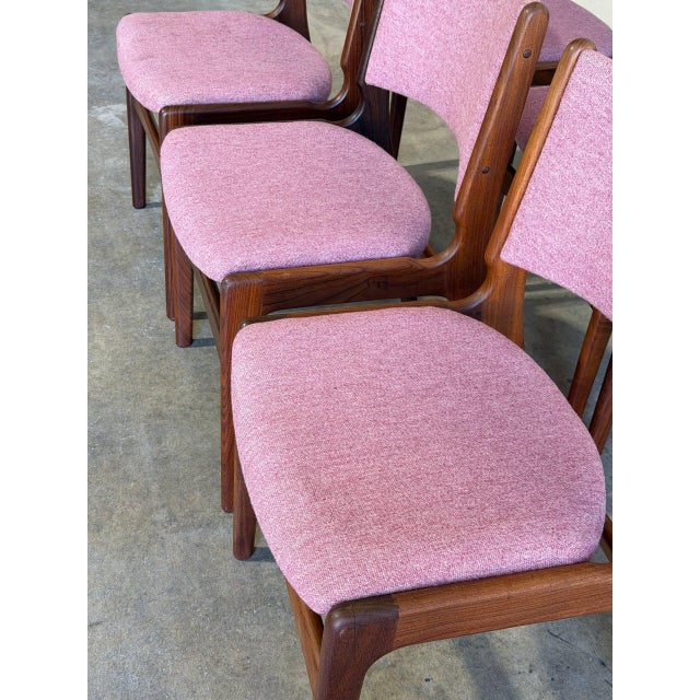 1960s Rosewood Dining Chairs in Style of Erik Buch Upholstered Mid-Century Seating Set of 6 Denmark 1960s For Sale - Image 5 of 11