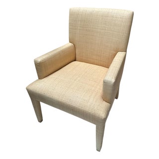 Modern J. Robert Scott Raffia Arm Chair For Sale