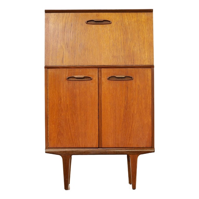 1960s Small Mid Century Danish Drinks Cabinet Secretary Desk For Sale