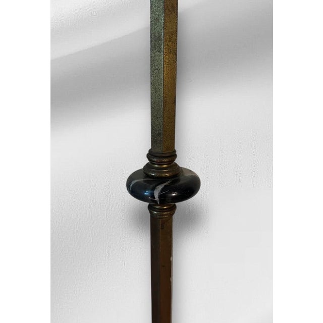 Metal 1920s Art Nouveau Floor Lamp With Marble Base For Sale - Image 7 of 8