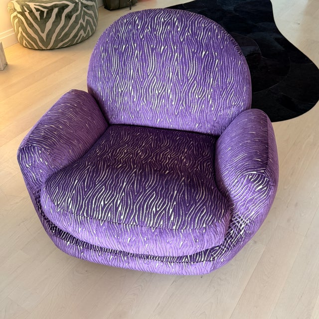 Interlude Home Laurent Lounge Swivel Chair with Custom Kravet Fabric Make a statement in comfort and style. Dramatic...
