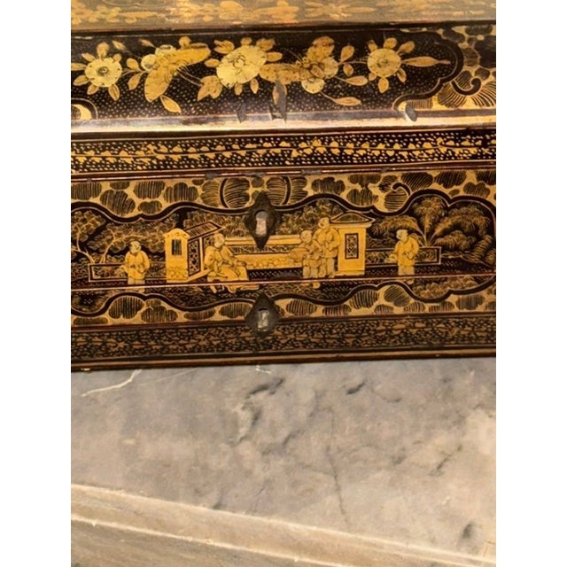 19th Century 19th C. English Chinoiserie Sewing Box For Sale - Image 5 of 8