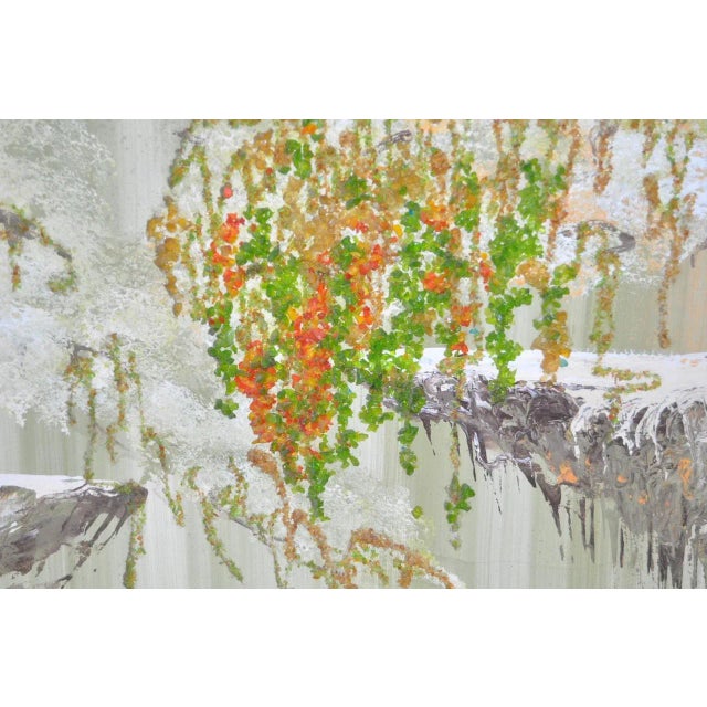 Abstract Mid Century Modern Surreal Acrylic & Rock Painting c.1950s For Sale - Image 3 of 7