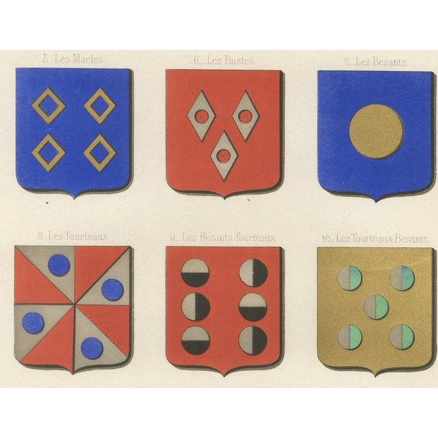 Ferdinand Séré, Heraldic Figures and Secant Partitions, 1851, Chromolithograph For Sale - Image 4 of 9