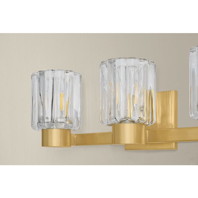 Mitzi Danae 18 in. 3 Light Bath and Vanity in Aged Brass Finish For Sale In New York - Image 6 of 7