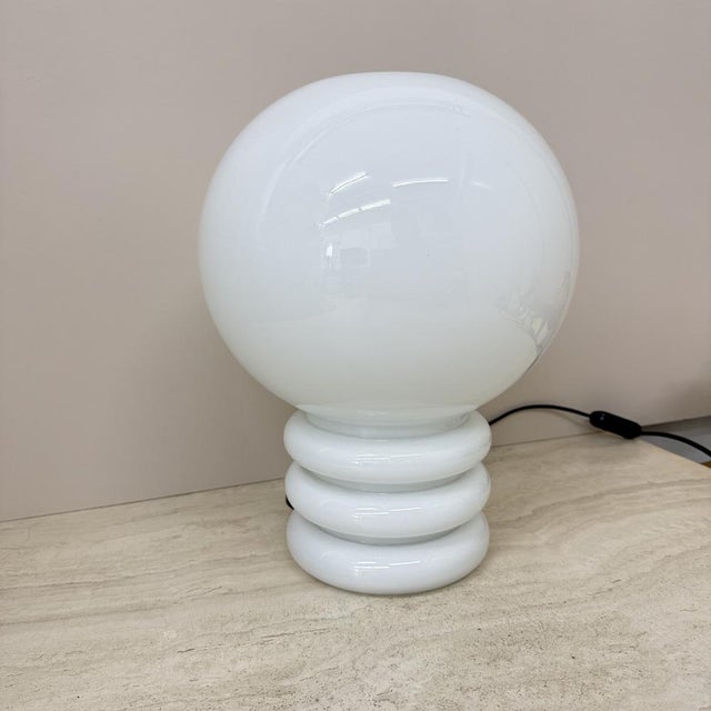 Glass Milk Glass Table Lamp from Limburg Glashütte, 1970s For Sale - Image 7 of 13