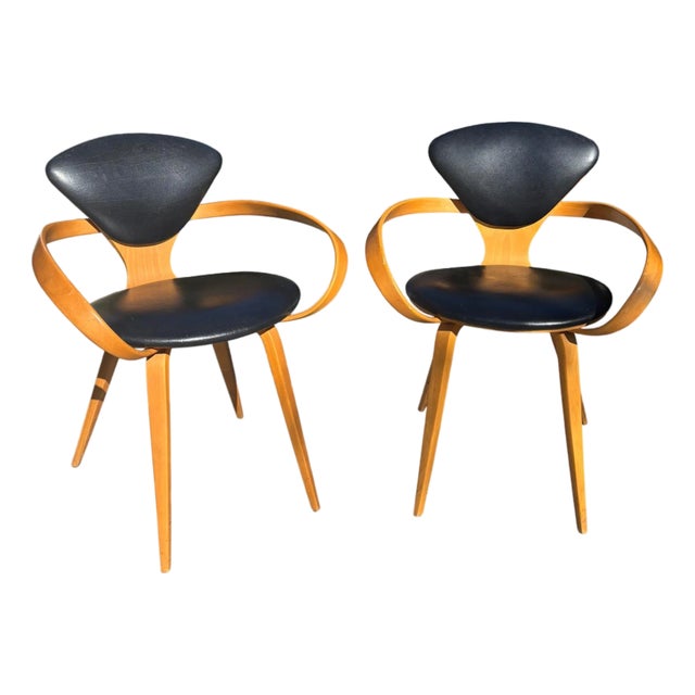 Norman Cherner for Plycraft Pretzle Arm Chairs - Pair For Sale