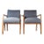 Pair of Mid-Century Modern Accent Chairs - Gray (New Fabric) For Sale