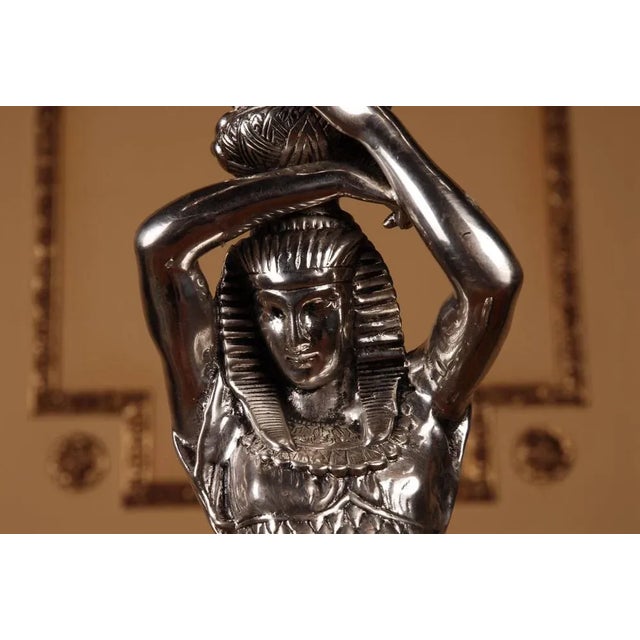 20th Century Empire Bronze Figur Formed Candleholder For Sale - Image 6 of 11