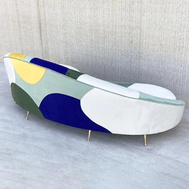 Curved 3-Seater sofa with Cushions For Sale - Image 6 of 10