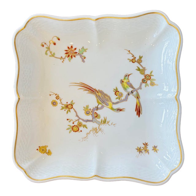 Richard Ginori Italian Porcelain Bird & Floral Tray For Sale