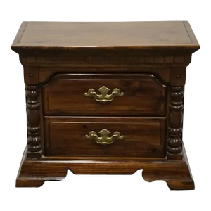 Bassett Furniture Solid Pine Rustic Americana 28" Two Drawer Nightstand 1184-270