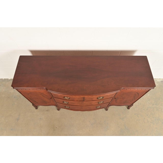 Romweber Romweber Antique Federal Inlaid Flame Mahogany Sideboard Credenza, Circa 1920s For Sale - Image 4 of 12