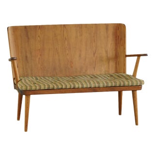 Swedish Fur and Pine Bench by Göran Malmvall for Karl Andersson & Söner, 1950s For Sale