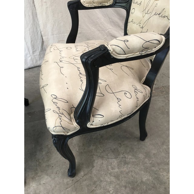 Wood 19th Century Louis XV Style Tan Upholstered Arm Chairs - a Pair For Sale - Image 7 of 11
