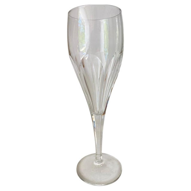 Champaign Flûte Glasses in Crystal in Transparent Color, France, 1940s, Set of 8 For Sale - Image 3 of 7