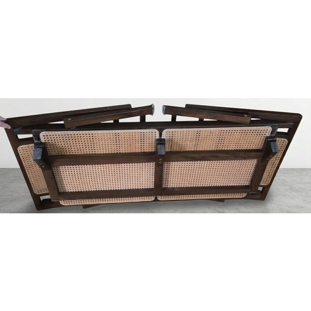 1950s Vintage Sofa in Teak and Vienna Straw by Pierre Jeanneret, 1956 For Sale - Image 5 of 6