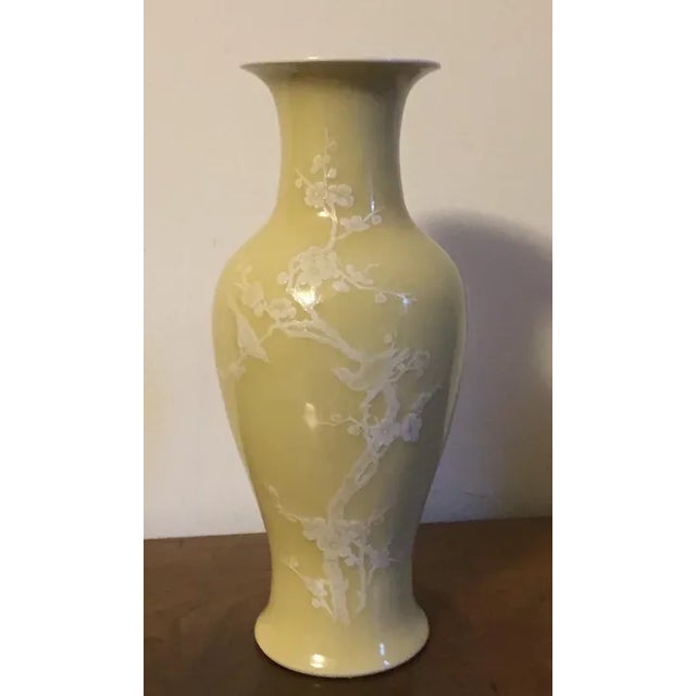Yellow Chinese Art Deco Porcelain Yellow Vase For Sale - Image 8 of 11