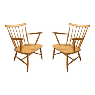 Pair of Danish Modern Windsor Armchairs For Sale