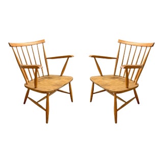 Pair of Danish Modern Windsor Armchairs For Sale