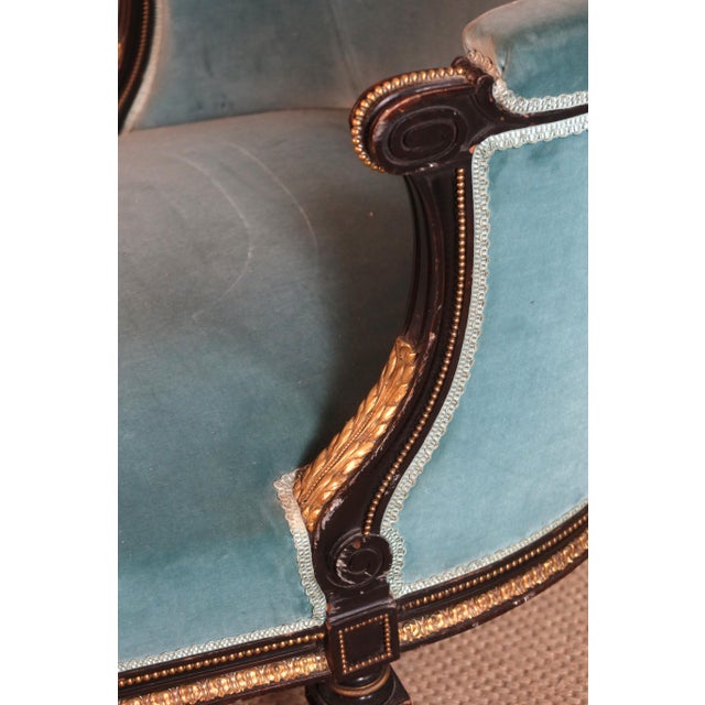 Wood Napoleon III Painted Wood Living Room Set, 1800s, Set of 5 For Sale - Image 7 of 16