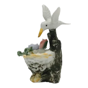 Vintage 1970s Hummingbird With Eggs Nest Porcelain Figurine