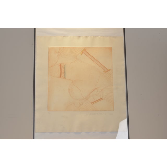 Stefan Wewerka, Drypoint Etchings, Hand-Colored, 1972, 7 Pieces, No. 51/55 For Sale - Image 8 of 18
